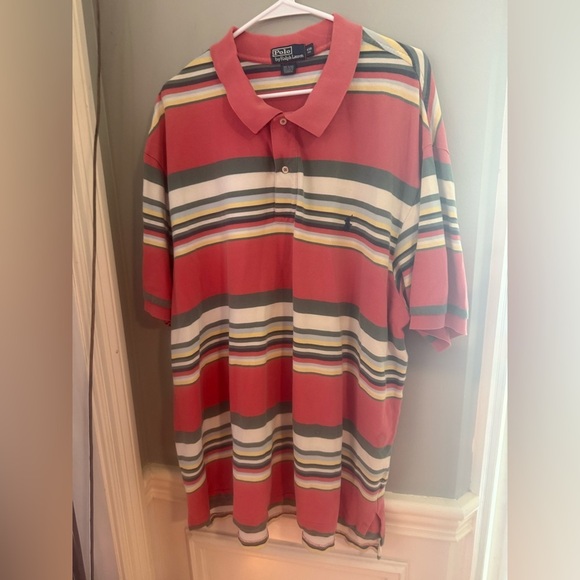 Polo Striped  Shirt - Red Multi-Color - Picture 1 of 7